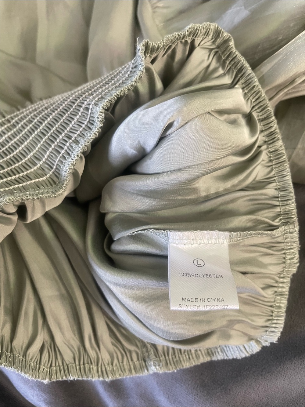 Sheer, Shimmery Sage Green Blouse - Picture 11 of 11